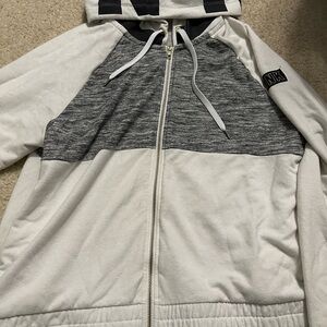 Victorias Secret PINK White and Gray Zip-Up Jacket L